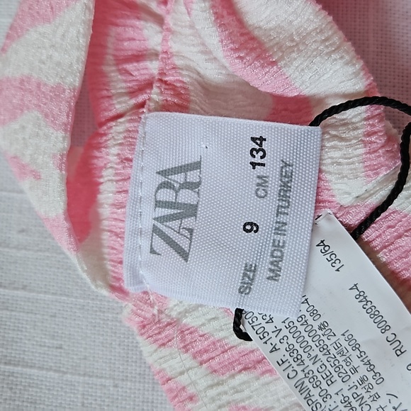 Zara girl pink zebra print strap cropped top size 9 - Picture 8 of 9